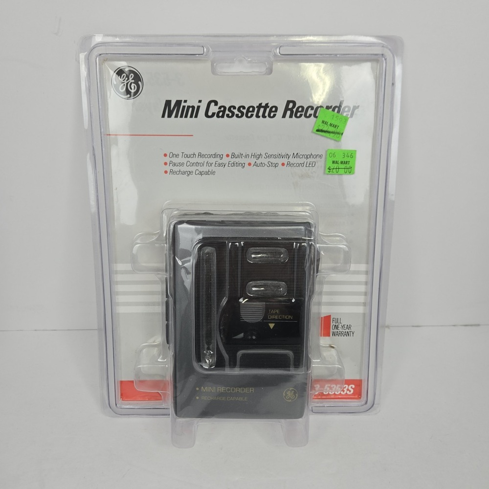 Vintage GE Mini Cassette Recorder Player 3-5353S Vintage Old Stock New Sealed